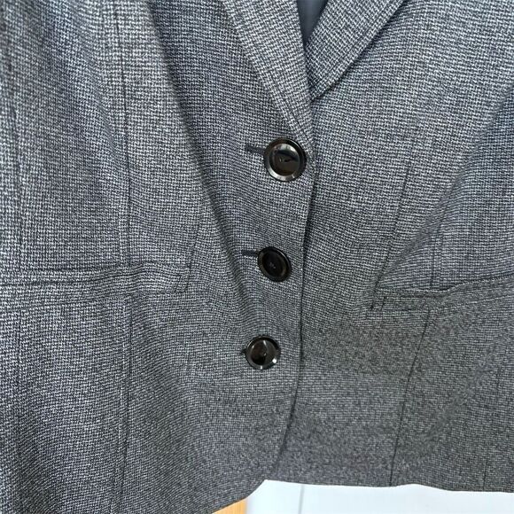 Sejour Women's Plus Size 16 Gray Herringbone Blazer Jacket - Picture 4 of 5